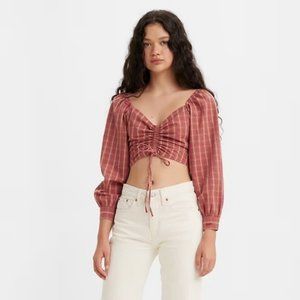 Levi's Red Zelda Plaid Devin Blouse